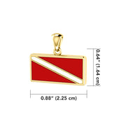 Dive Flag 14 Karat Solid Gold Pendant GTP1362
