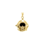 3 Dimensional Diving Helmet Solid Gold Pendant GTP1510