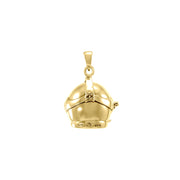 3 Dimensional Diving Helmet Solid Gold Pendant GTP1510