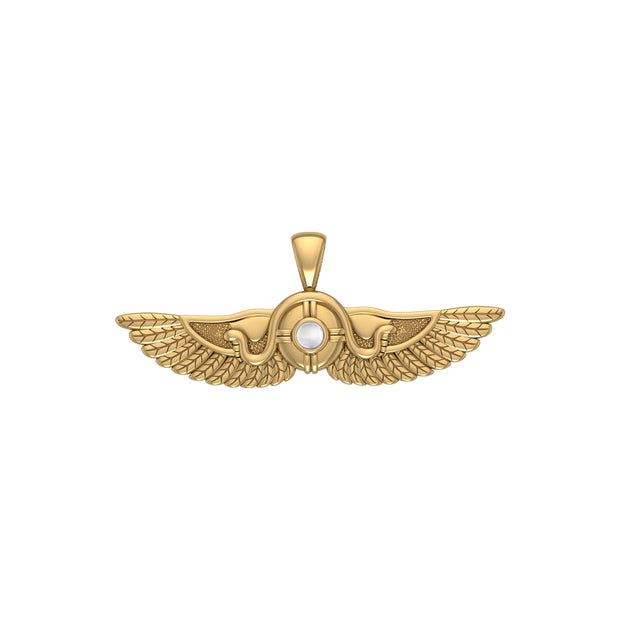 Egyptian Wings Solid Yellow Gold Pendant GTP1604