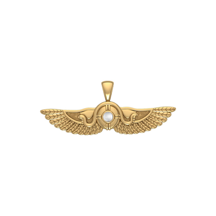 Egyptian Wings Solid Yellow Gold Pendant GTP1604