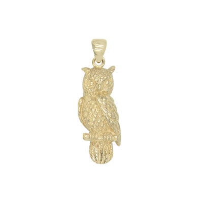 Owl Solid Gold Pendant GTP1619