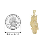 Owl Solid Gold Pendant GTP1619