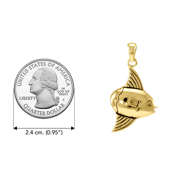 Behind the beauty hides the special you  Sunfish Solid Gold Pendant GTP2330