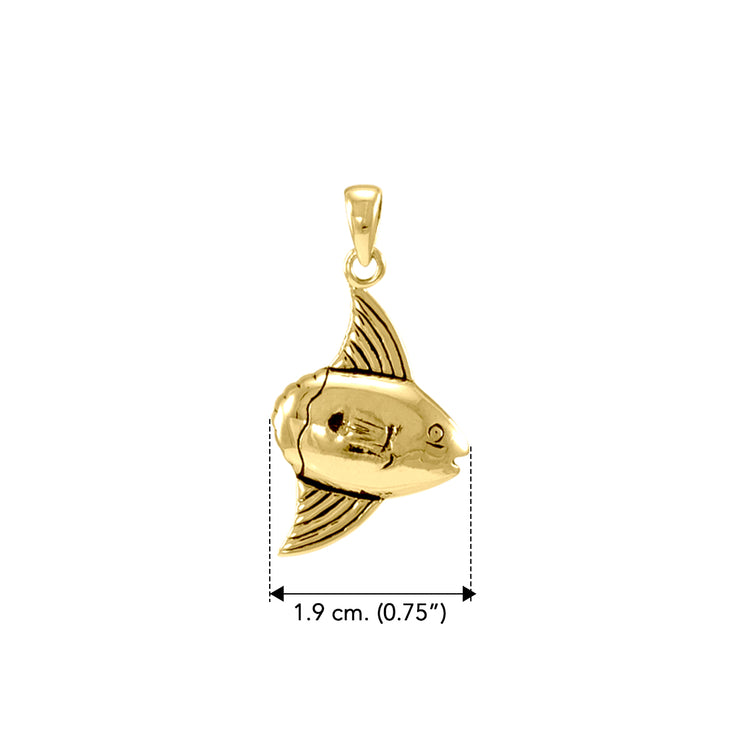 Behind the beauty hides the special you  Sunfish Solid Gold Pendant GTP2330