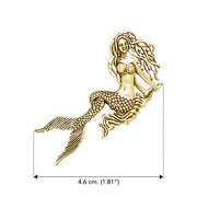 Seaside Mermaid Movable Solid Gold Pendant With Gemstone GTP2696