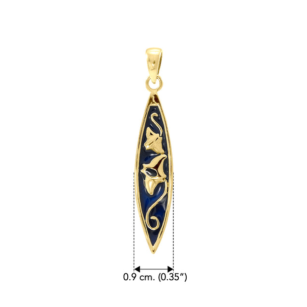 Manta Ray Surfboard Solid Gold Pendant GTP3009