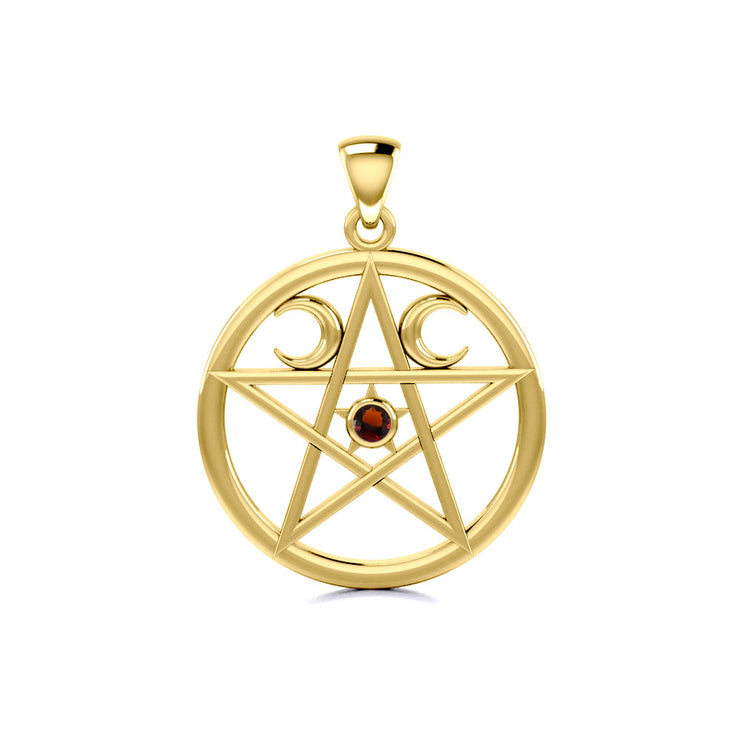 Pentagram Pentacle Solid Gold Pendant GTP469