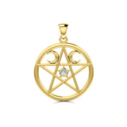 Pentagram Pentacle Solid Gold Pendant GTP469