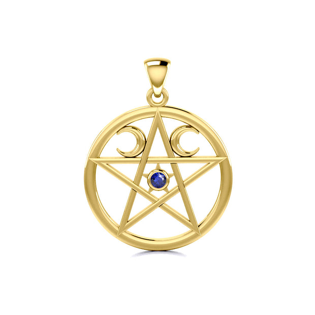 Pentagram Pentacle Solid Gold Pendant GTP469