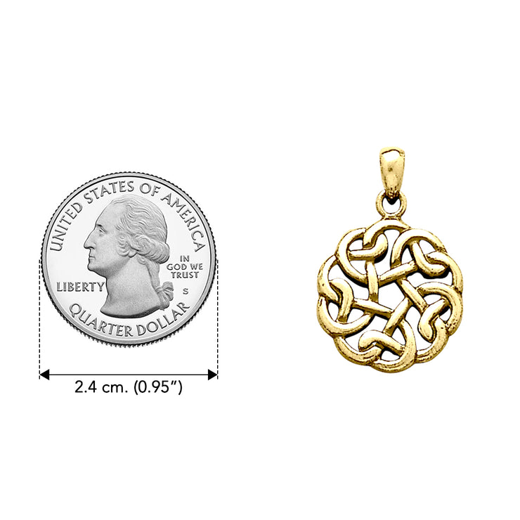 Celtic Knotwork Solid Gold Pendant GTP682