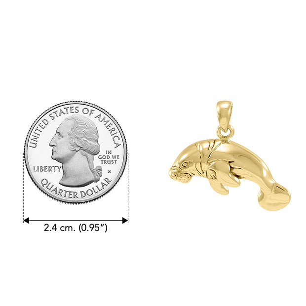 Manatee Solid Gold Pendant GTP996