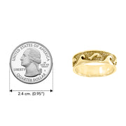 I love the ocean waves crashing on my feet Solid Gold Ring GTR219