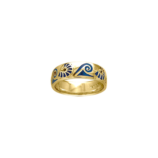 Nautilus and Waves Solid Gold Ring GTR3698