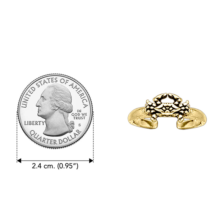 Crab Solid Gold Toe Ring GTR3722