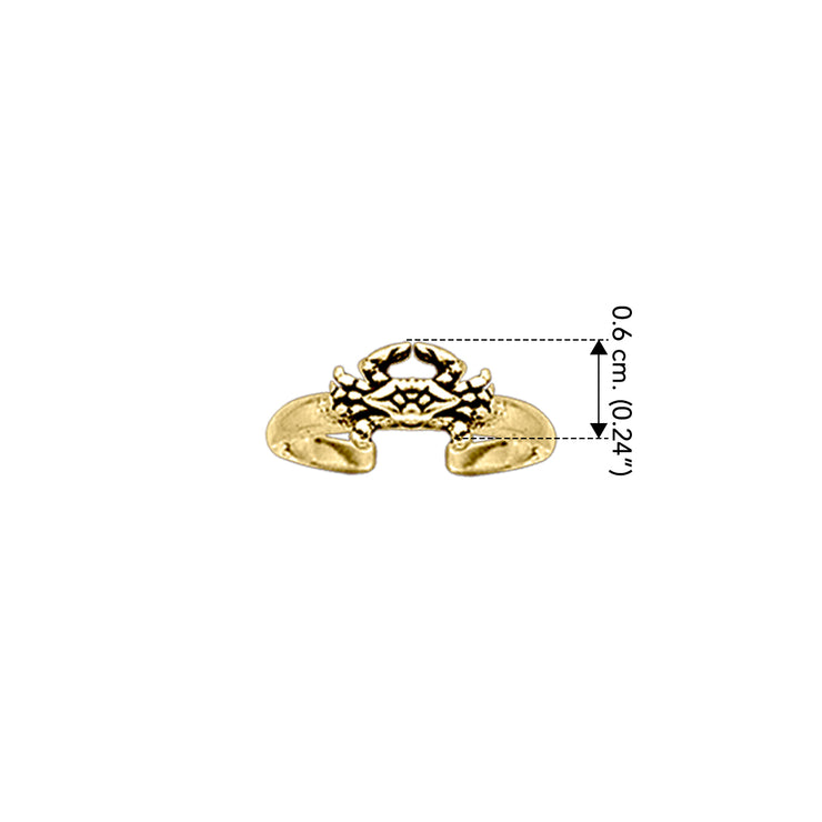 Crab Solid Gold Toe Ring GTR3722