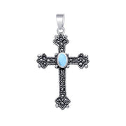 Medieval Cross Sterling Silver & Marcasite Pendant JP010