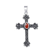 Medieval Cross Sterling Silver & Marcasite Pendant JP010