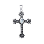 Medieval Cross Sterling Silver & Marcasite Pendant JP010