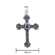 Medieval Cross Sterling Silver & Marcasite Pendant JP010