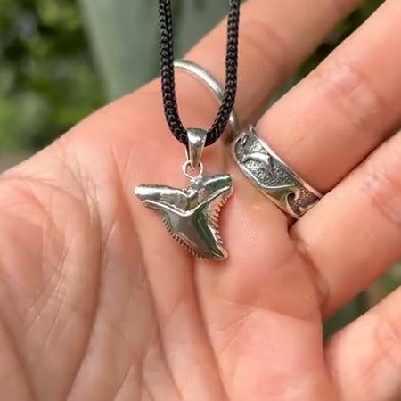 Shark Tooth Sterling Silver Pendant JP031
