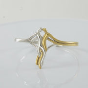 Venus and Mars Silver and Gold Accent Cuff Bangle MBA041