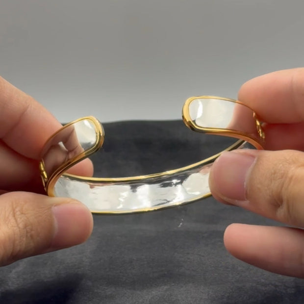 The Noble Friesian Horse Sterling Silver With 14K Gold Accent Cuff Bracelet MBA043