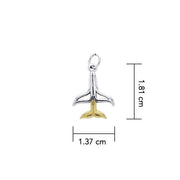 Whale Tail Silver and 14K Gold accent Charm MCM083 - Wholesale Jewelry