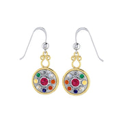 Ketu Moon's South Node Sterling Silver with 14K Gold Accent Earrings With Gemstone MER1342