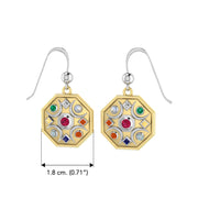 Chandra Moon Sterling Silver with 14KGold Accent Earrings With Gemstone MER1343