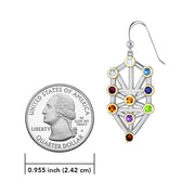 Kabbalah with Chakra Gemstone Sterling Silver and Gold Earrings MER1717