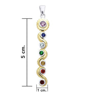 Silver and Gold Chakra Pendant with Performance Amulet MPD3599-PAT - peterstone.dropshipping