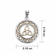 Trinity Knot Silver and 14K Gold Plated Pendant MPD711