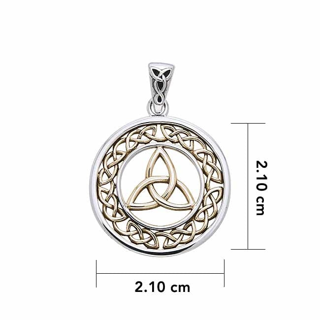 Trinity Knot Silver and 14K Gold Plated Pendant MPD711