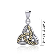 Braided Celtic Trinity Knot Silver & 18k gold accents Pendant MPD1812 - Wholesale Jewelry
