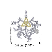 Behold the Presence of the Captivating Cimaruta Silver with 14K Gold Accent Pendant MPD3135