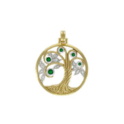 Tree of Life Silver and Gold Plated Pendant MPD3876 - Wholesale Jewelry