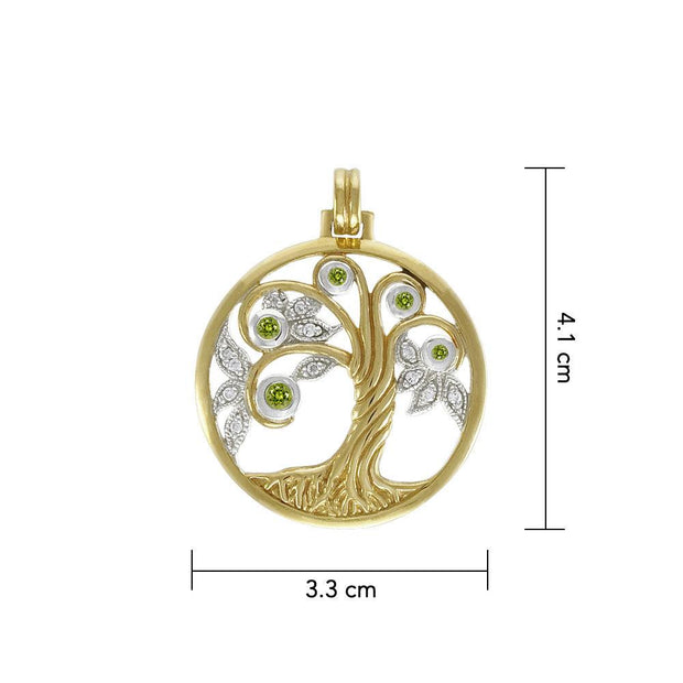 Tree of Life Silver and Gold Plated Pendant MPD3876 - Wholesale Jewelry