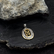 The present is eternal ~ Celtic Knotwork Sterling Silver Pendant Jewelry with Gold accent MPD4133