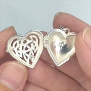 Celtic Heart Aroma Silver and 14K Gold Accent Locket Pendant MPD5040