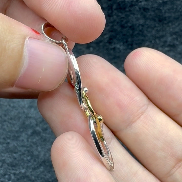 Triple Heart AA Recovery Pendant in Sterling Silver with Gold Accents MPD6372