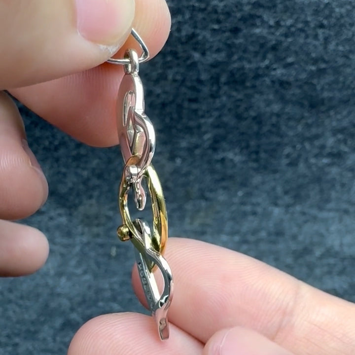 Triple Heart NA Recovery Pendant in Sterling Silver with Gold Accents MPD6373