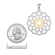 Rose Window with NA Symbol Sterling Silver with 14K Gold Vermeil Accent Pendant MPD6380