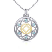 Flower of Life with NA Symbol Sterling Silver with 14K Gold Vermeil Accent Pendant MPD6381