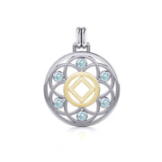 Flower of Life with NA Symbol Sterling Silver with 14K Gold Vermeil Accent Pendant MPD6381