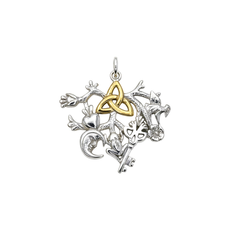Cimaruta Sterling Silver with 14K Gold Accent Pendant MPD6448