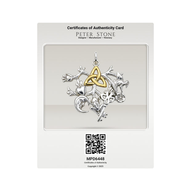 Cimaruta Sterling Silver with 14K Gold Accent Pendant MPD6448