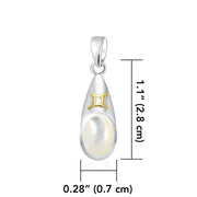 Gemini Zodiac Sign Silver and 14K Gold Accent Pendant MPD848