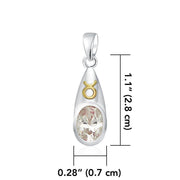 Taurus Zodiac Sign Silver and Gold Pendant with Gemstone MPD850 - Wholesale Jewelry