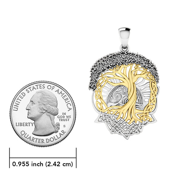 Live Beautifully with the Tree of Life ~ Sterling Silver Jewelry Pendant with 14k gold accent MPD974 by Courtney Davis